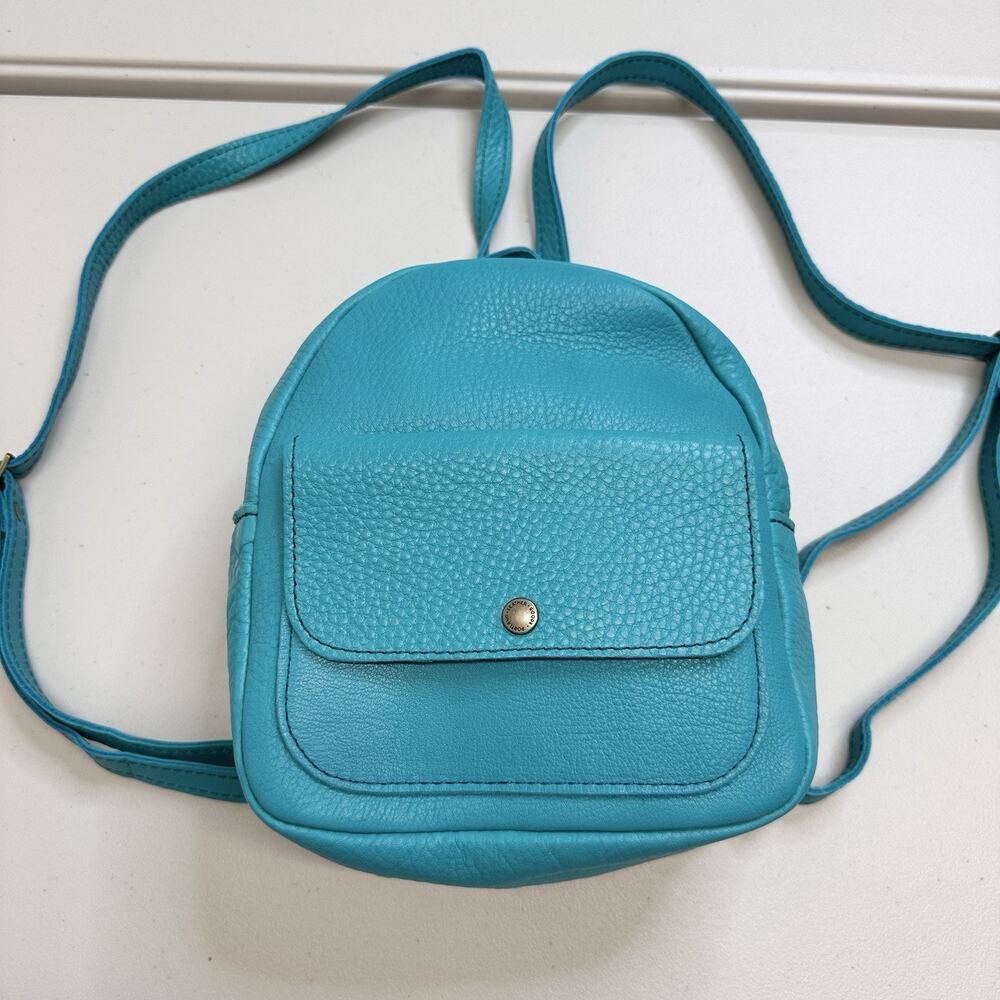 Portland Leather Goods Mini Snap Backpack Seafoam Teal Blue Classic Design - Picture 1 of 12